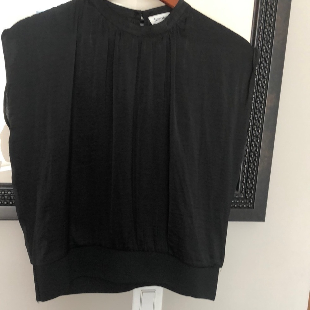 Heartloom black sleeveless silk like blouse in size S